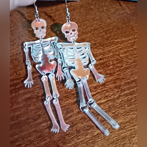 Skeleton Dangling Earrings- Iridesent - Picture 7 of 10